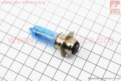 Лампа фары P15D-25-3 12V 35/35W синяя, тип 1