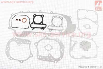 Прокладки двигателя 100cc-50мм, к-кт 14 деталей, длинный вариатор