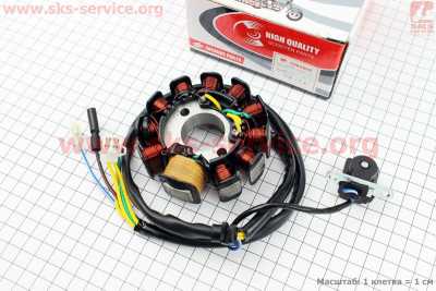 Статор магнето (генератора) (11 катушек разъем мама 4+2) высота 31мм