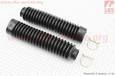 Гофра амортизатора переднего d=30/50mm; L=250mm к-кт 2шт, ЧЕРНЫЙ тип 1