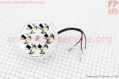 УЦЕНКА DELTA Фары круглой внутренняя часть 6-LED с ободком, 80мм (не горит несколько диодов)