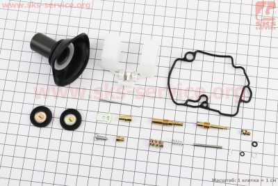 Ремонтный к-кт карбюратора 50-80cc, 15 деталей+мембрана 18мм