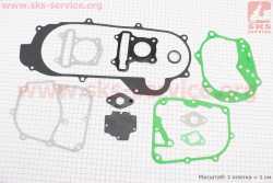 Прокладки двигателя 50cc-39мм, к-кт 11 деталей, короткий вариатор (метал), тип 2
