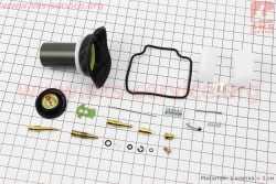 Ремонтный к-кт карбюратора 150cc, 15 деталей+поплавок+ 2 мембраны 24мм