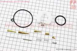 Ремонтный к-кт карбюратора 110cc, 13 деталей+поплавок