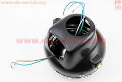 Фара передняя черная ALPHA круглая D=160mm