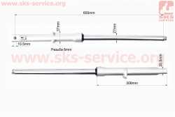 Амортизатор передний (перья), лев., прав. к-кт L-655мм; d-27мм, ось 10мм